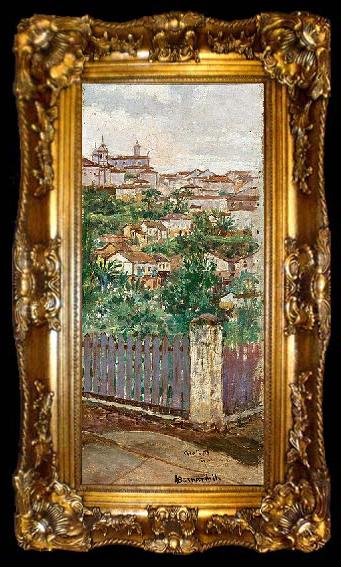 framed  Henrique Bernardelli Landscape of Ouro Preto, ta009-2